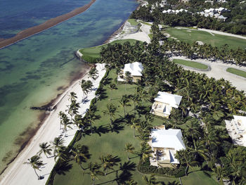 High angle view of beach