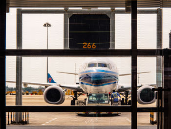 View of airplane at airport