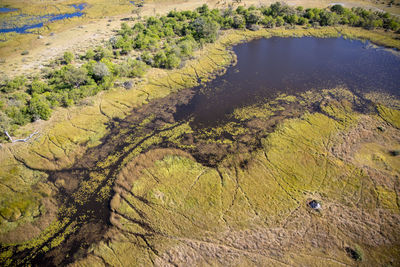 High angle view of beach