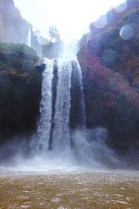 Scenic view of waterfall