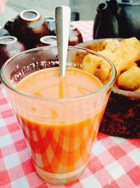 Close-up of drink on table