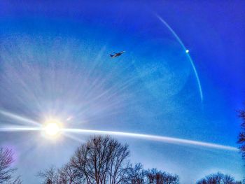 Low angle view of vapor trail in sky