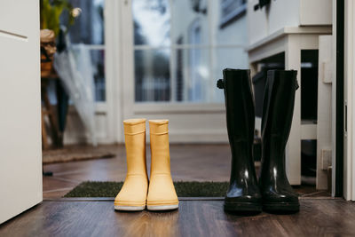 Jump boot on floor at home entrance