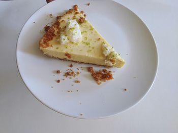 High angle view of breakfast served in plate