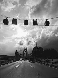 Low angle view of bridge against sky