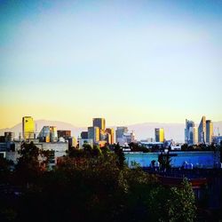 View of city at sunset