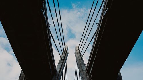 Low angle view of bridges against sky