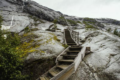 Scenic view of steps on mountain