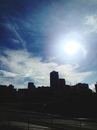 Silhouette of buildings at sunset