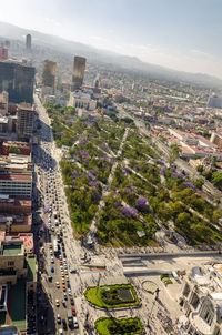 High angle view of city