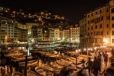 Illuminated city at night