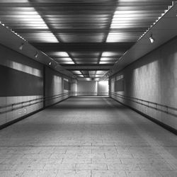 Empty underground walkway