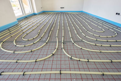 Underfloor heating in construction of new residential house