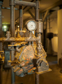 Close-up of pressure gauge