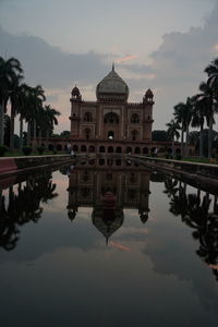 Reflection of building in lake