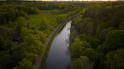 Scenic view of canal in royal garden stockholm