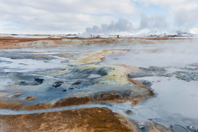 High angle view of volcanic landscape