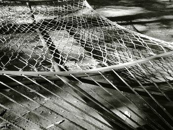 Close-up of fishing net in water