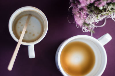 Directly above shot of coffee on table