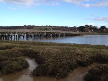 View of bridge over river