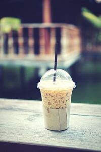 Close-up of drink on table