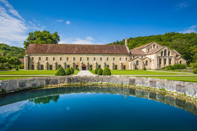 Reflection of building in lake