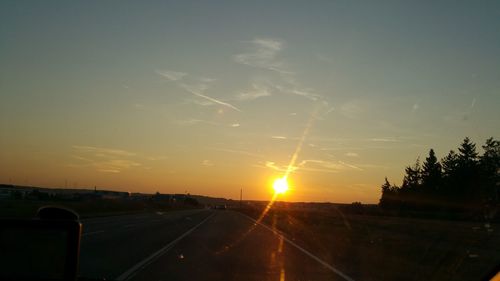 Sun shining through car window