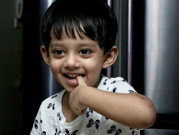 Portrait of cute boy smiling