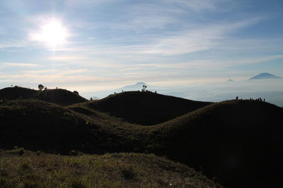 Scenic view of landscape against sky during sunset