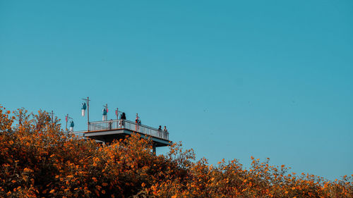 Traditional building against clear blue sky