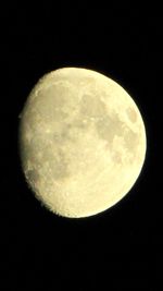 Close-up of moon over black background