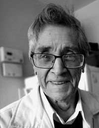 Portrait of man wearing eyeglasses