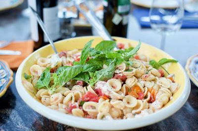 Close-up of salad in bowl on table