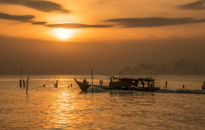 Scenic view of sunset over sea