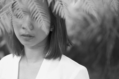 Close-up portrait of a young woman