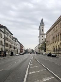 View of city street against sky