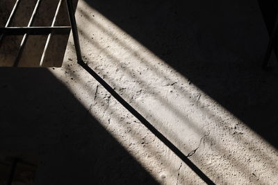 Close-up of shadow on floor