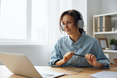 Businesswoman working at office