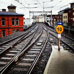 Train on railroad station platform