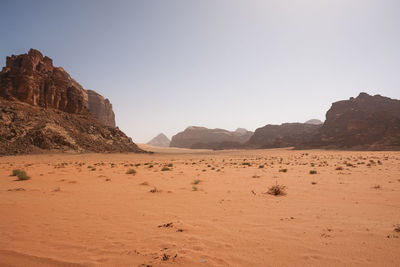 Scenic view of mountains against clear sky