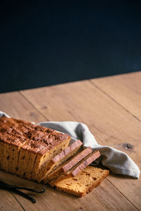 High angle view of bread on table