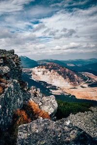 Scenic view of mountains against sky