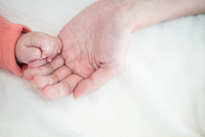 Close-up of baby hand