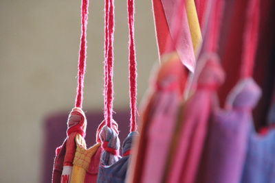 Close-up of man hanging against blurred background