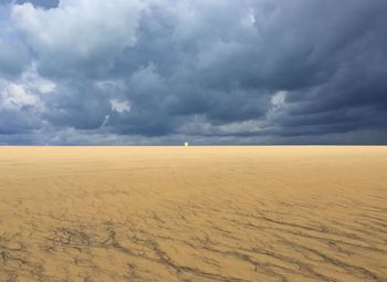 Scenic view of landscape against cloudy sky