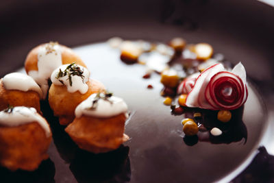 Close-up of cupcakes on table