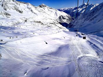 Scenic view of snowcapped mountain against sky