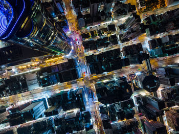 High angle view of buildings in city