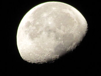 Close-up of moon over black background