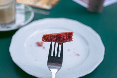 Close-up of cake in plate